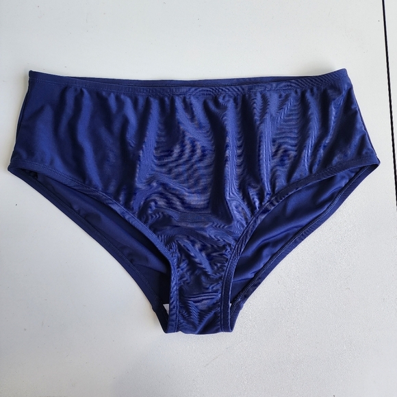NWT Noon Swim Women's Bottoms Women’s Plus Size 18 Swimwear Navy BLUE - Picture 1 of 10